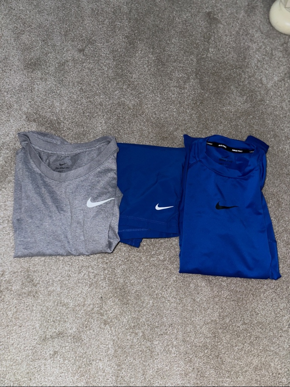 Nike Performance Tees in Gray and Blue